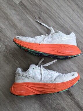 Salomon Aero Glide 2 Men's Size 9 White/ Orange Road Running Shoes Sneakers